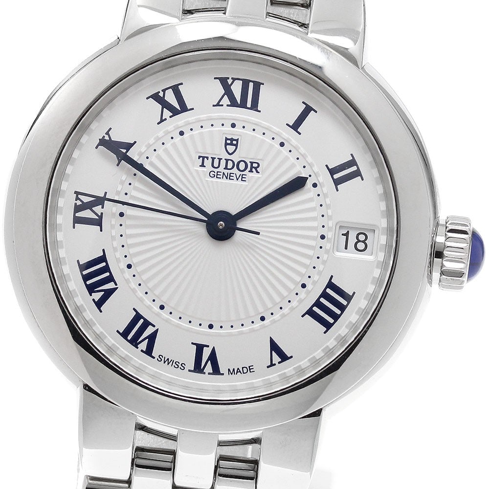 TUDOR Claire de Rose 35800 Automatic Date Unisex Wristwatch: TUDOR Claire de Rose 35800 Automatic Date Unisex Wristwatch TUDOR Claire de Rose Date automatic wristwatch, reference 35800, with a stainless steel case and stainless steel bracelet. It features a sil