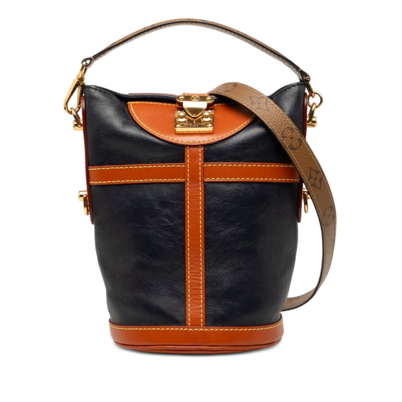 Louis Vuitton Monogram Reverse Duffle Bag Blue Calfskin Leather (1 of 7)