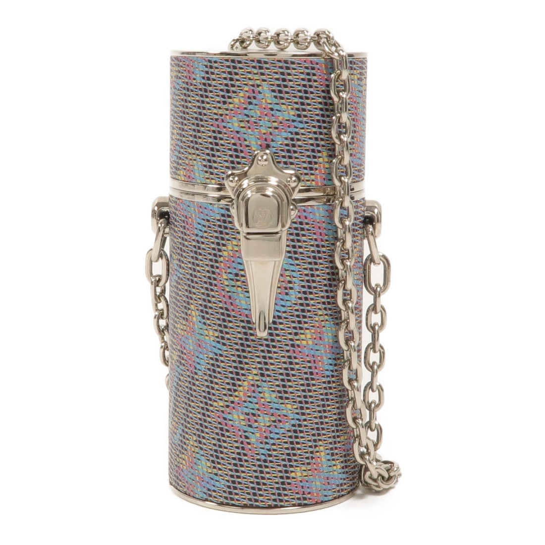 Louis Vuitton MP2516 LV Pop Monogram Lipstick Case Silver Metal (1 of 12)