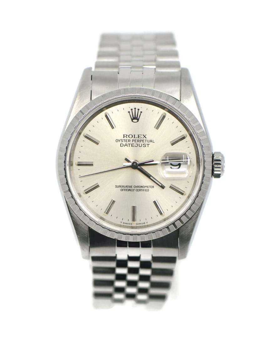 Rolex 16220 Datejust stainless steel wristwatch with box papers (1 of 6)