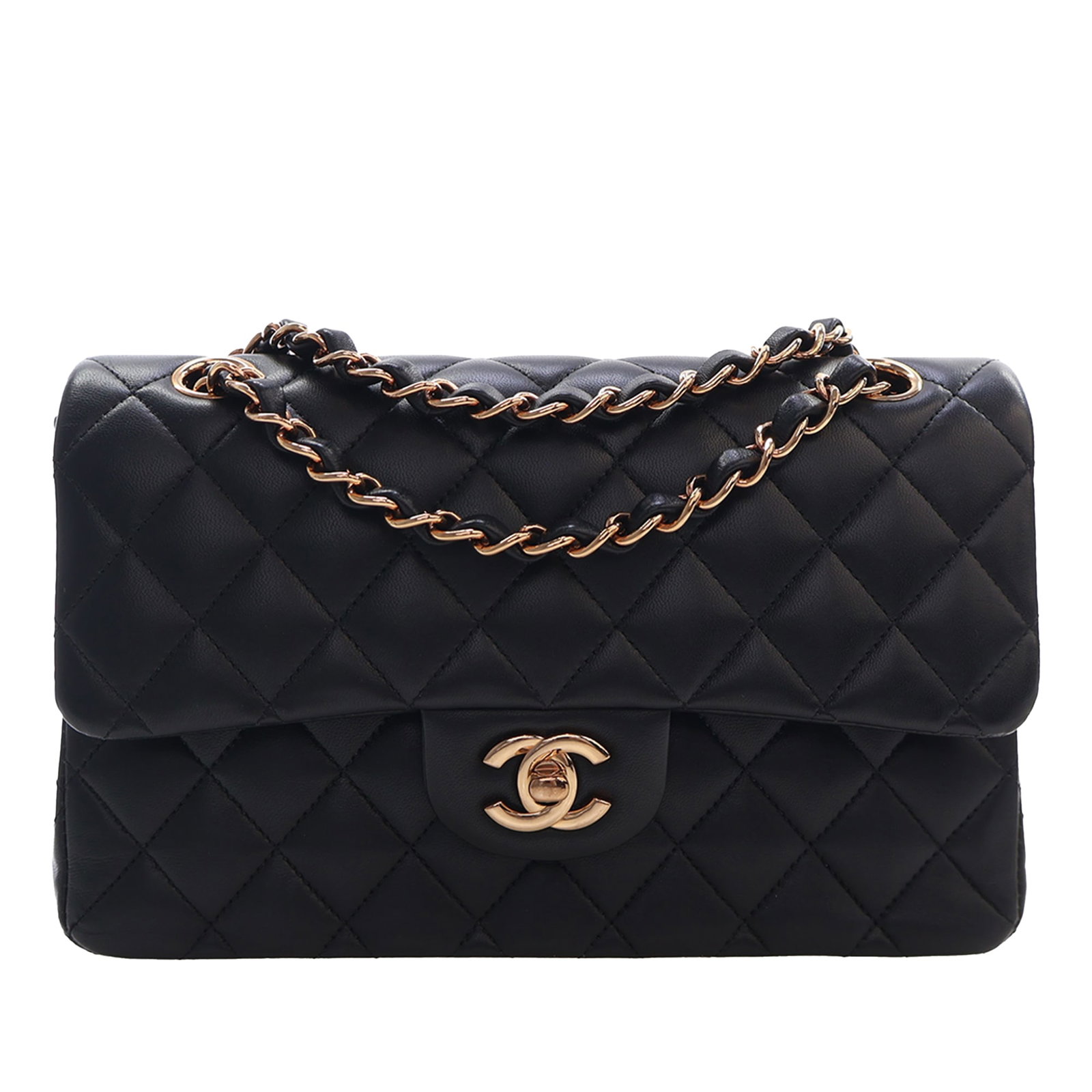 Chanel Small Classic Double Flap Shoulder Bag Black Lambskin (1 of 15)
