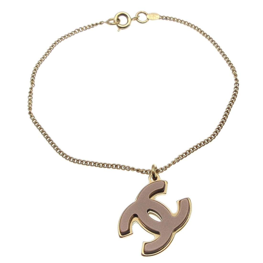 Chanel 05P chain link bracelet gold tone logo charm (1 of 5)