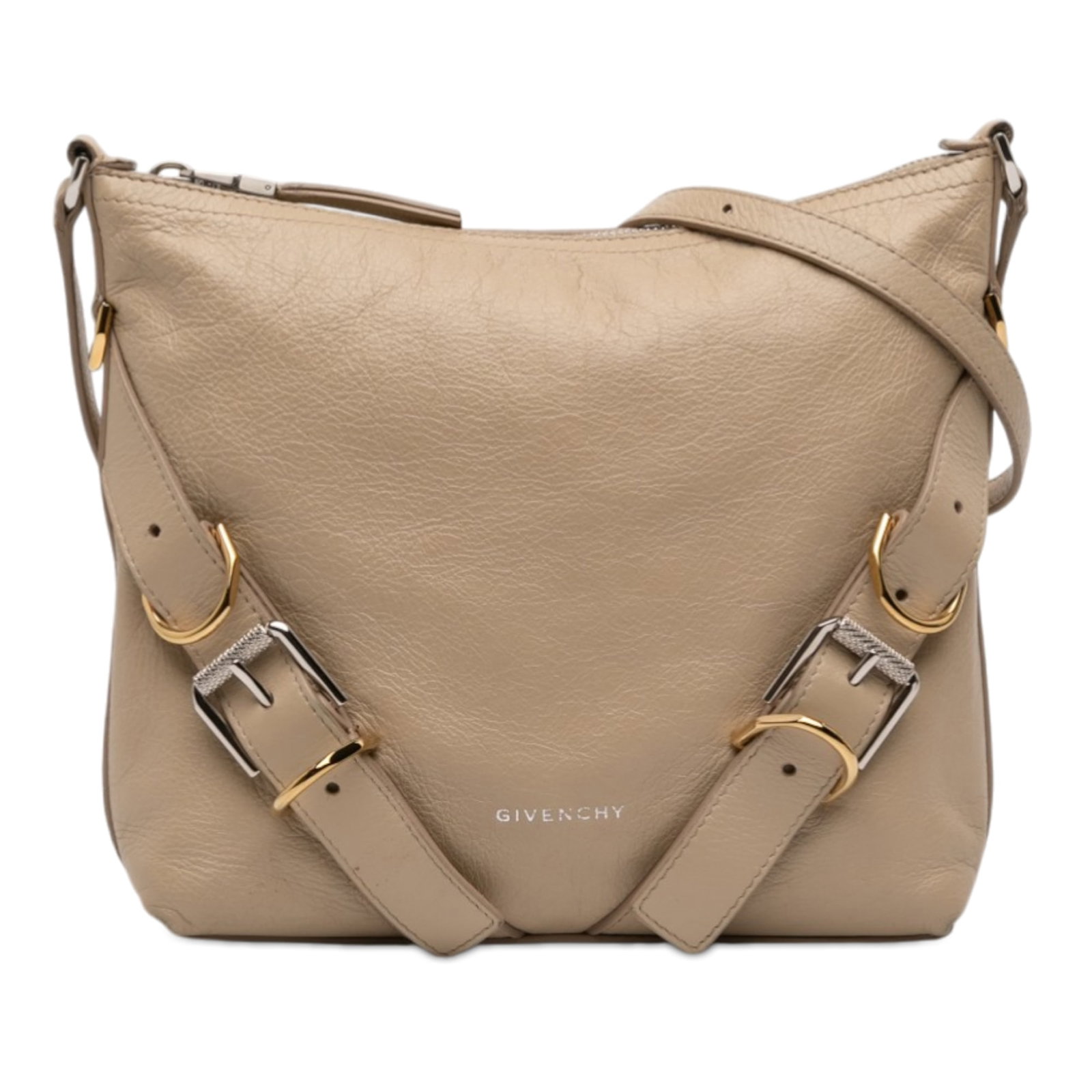 Givenchy Voyou Beige Leather Adjustable Small Crossbody Bag (1 of 11)