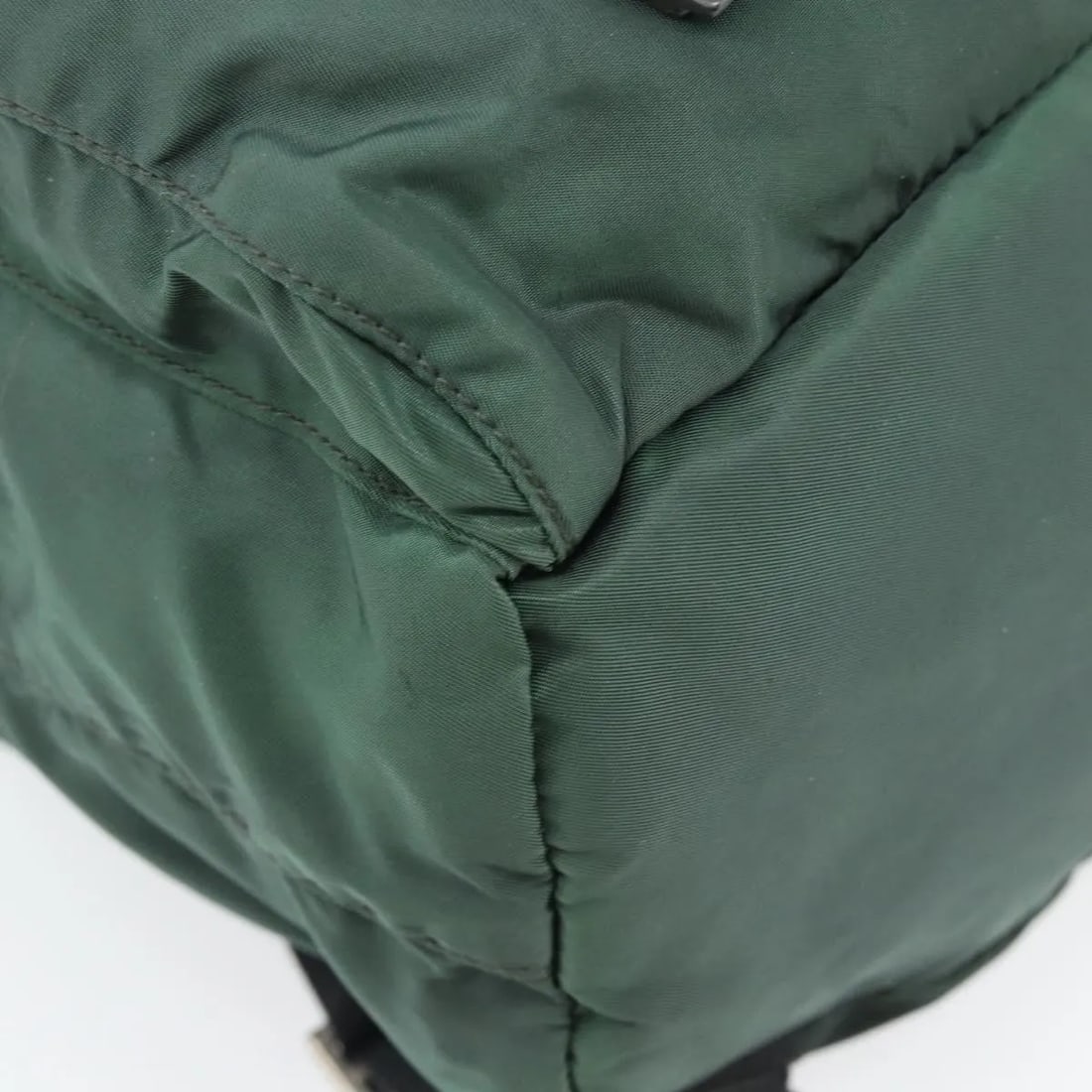 Prada Double Front Pocket Green Nylon Backpack - 10