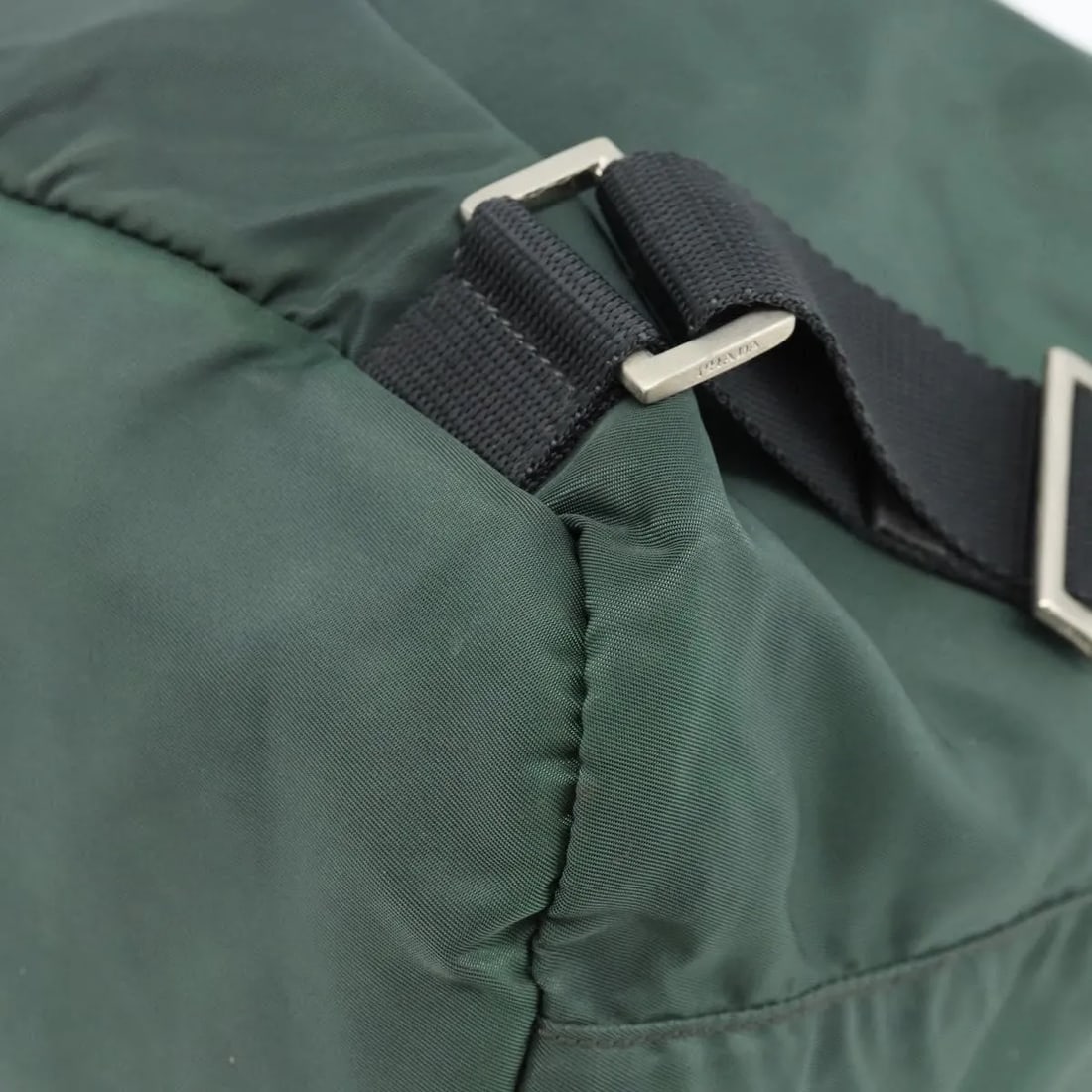 Prada Double Front Pocket Green Nylon Backpack - 11