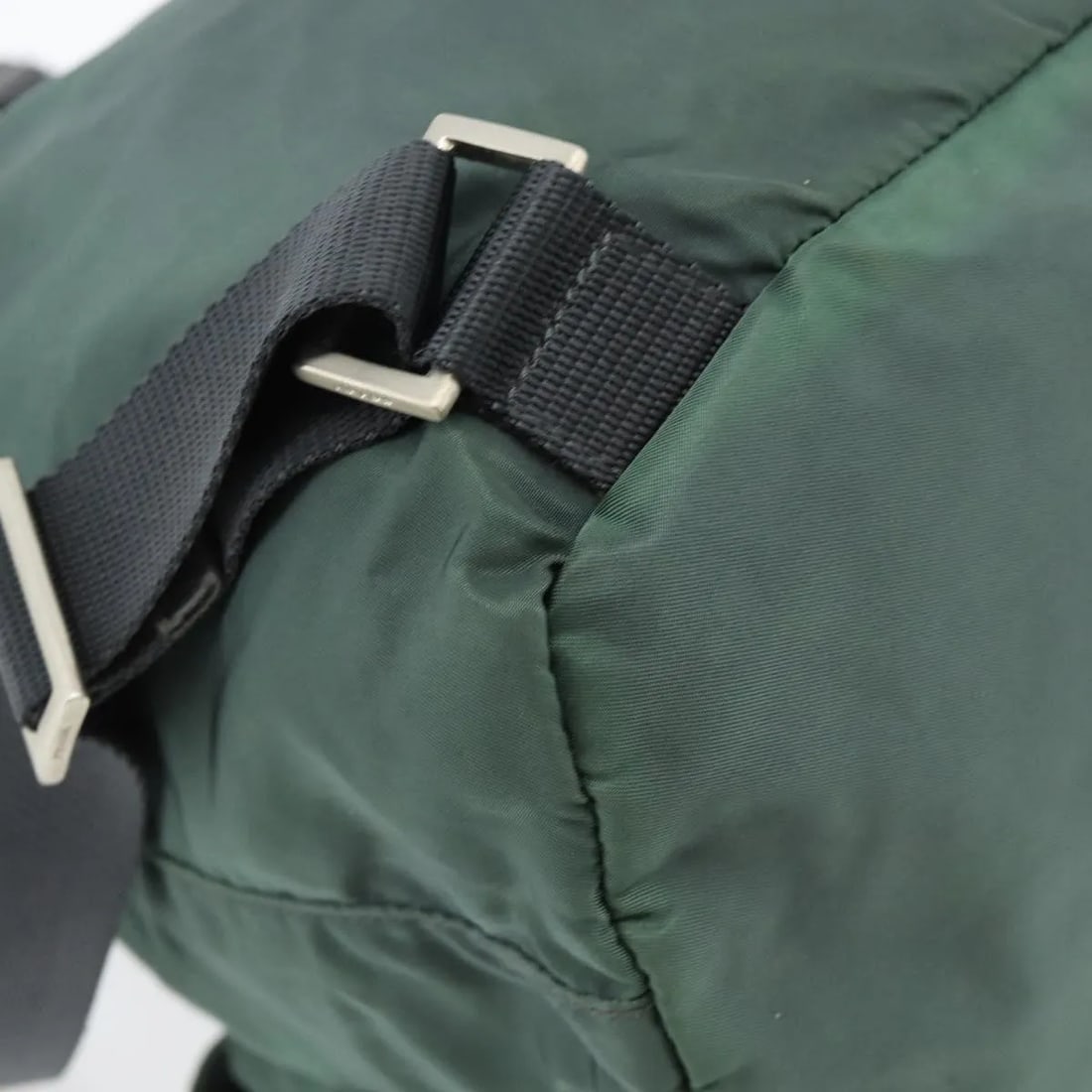 Prada Double Front Pocket Green Nylon Backpack - 12