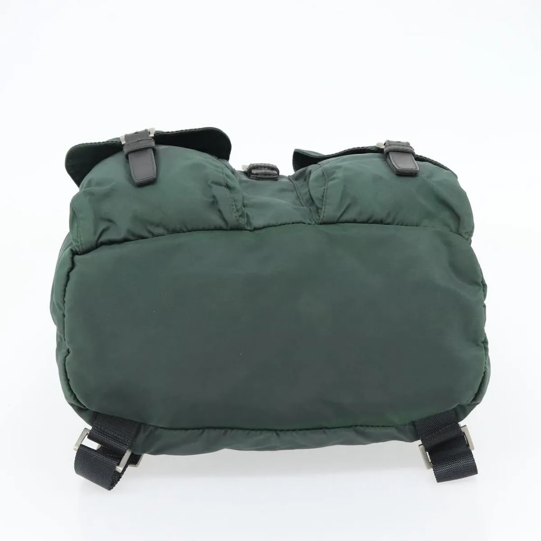 Prada Double Front Pocket Green Nylon Backpack - 14