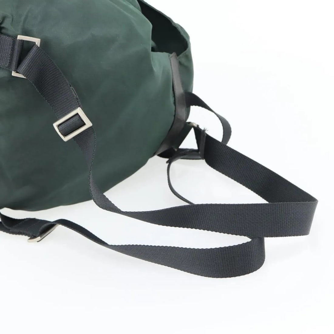 Prada Double Front Pocket Green Nylon Backpack - 18