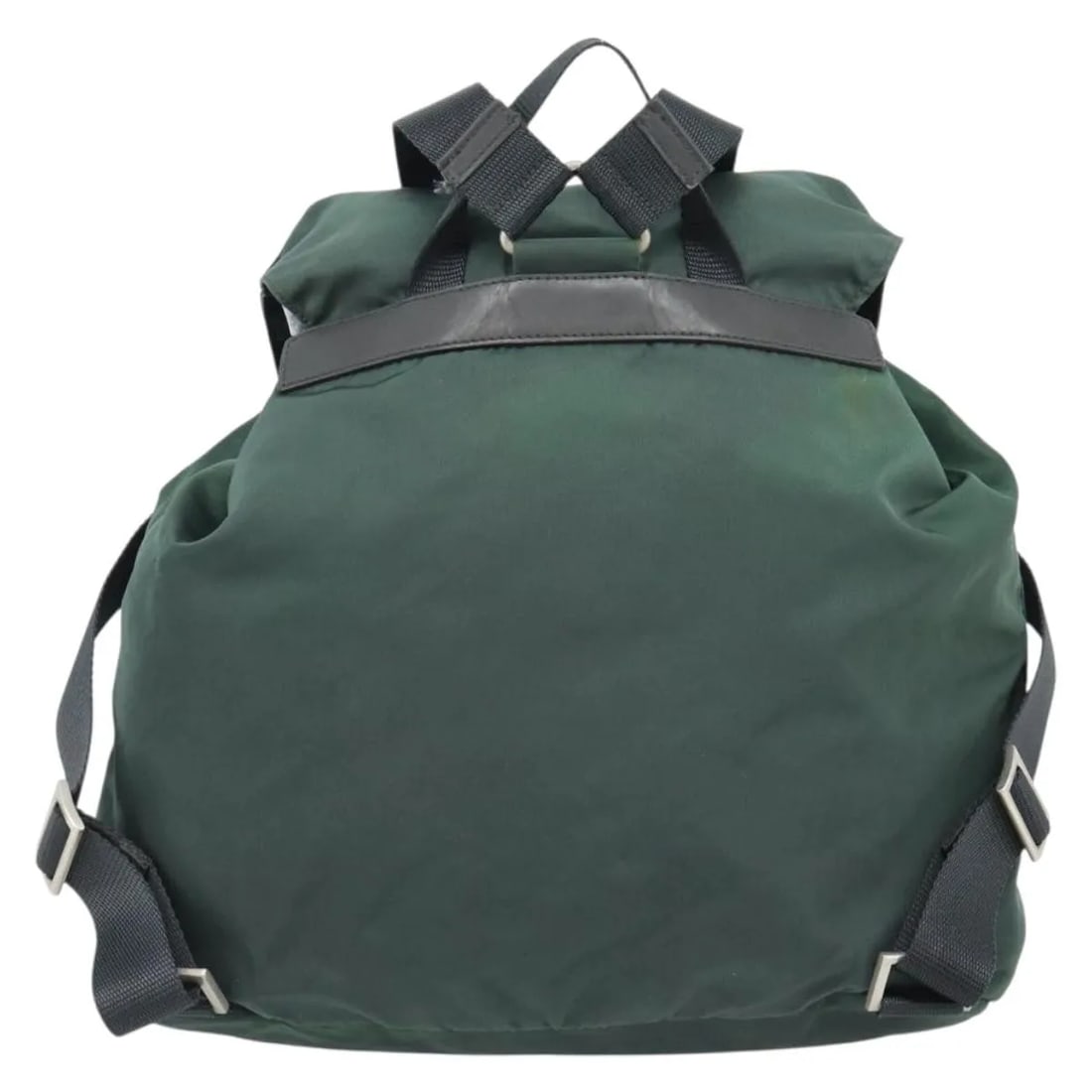 Prada Double Front Pocket Green Nylon Backpack - 2