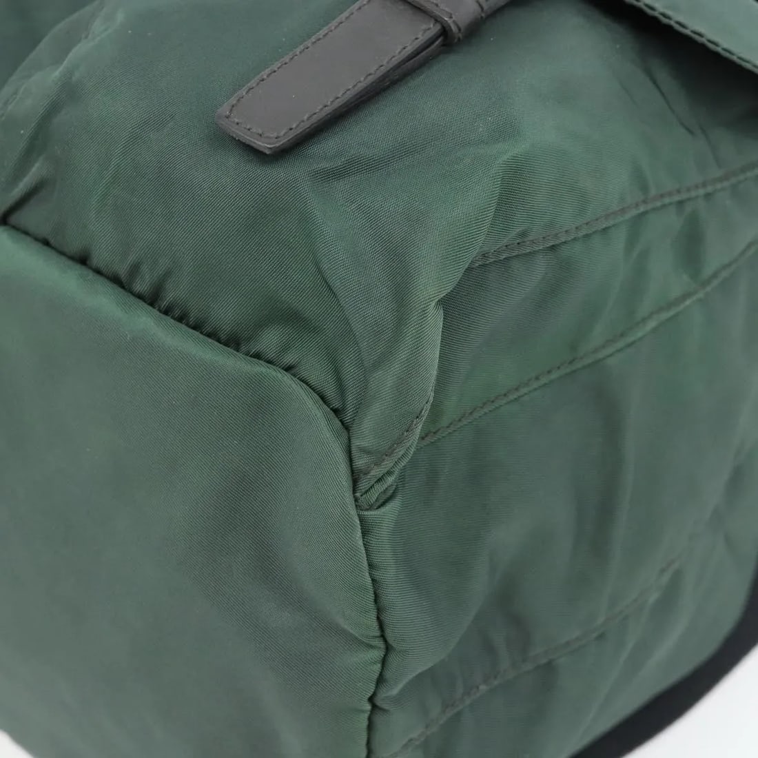 Prada Double Front Pocket Green Nylon Backpack - 9