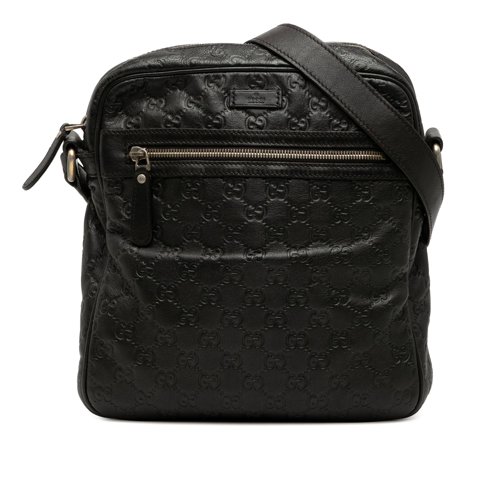 Gucci Guccissima Black Leather Adjustable Strap Crossbody Bag (1 of 7)