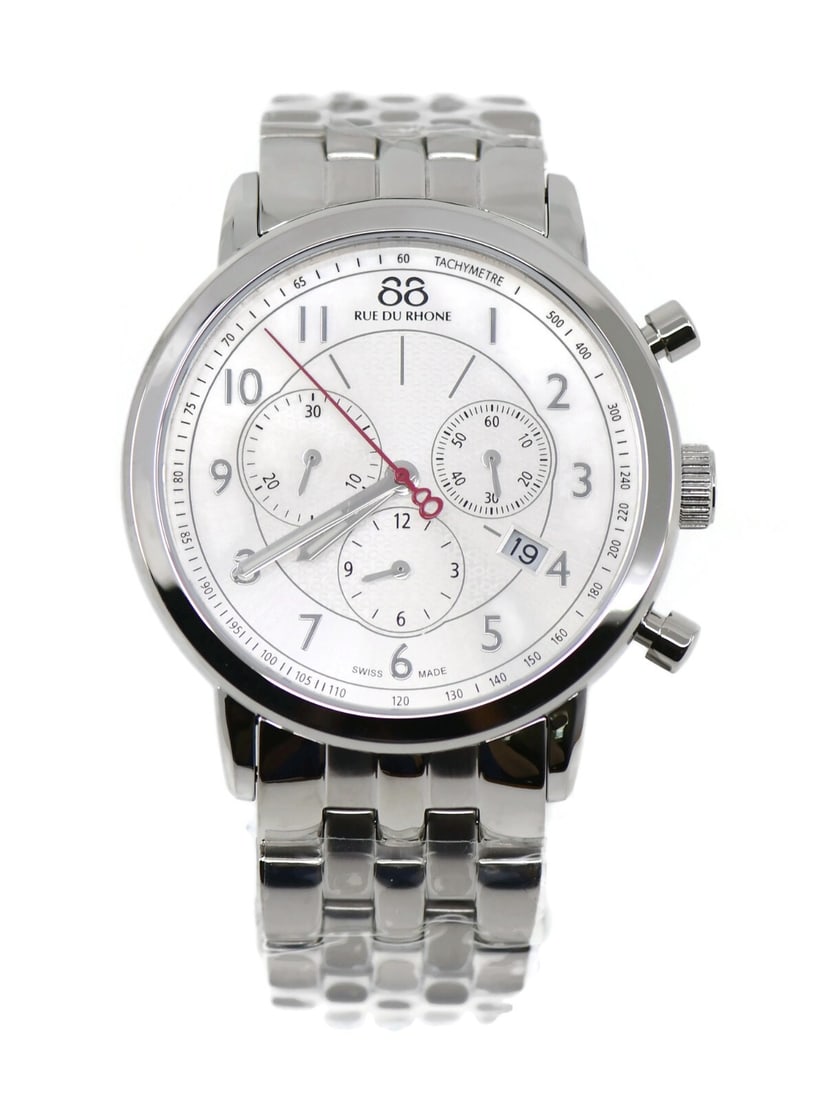 88 Rue Du Rhone Quartz Stainless Steel Watch 87WA120044 with Box: 88 Rue Du Rhone Quartz Stainless Steel Watch 87WA120044 with Box Discover the elegance of the Rue Du Rhone Stainless Steel Watch, model 87WA120044. This stunning wristwatch features a durable stainles