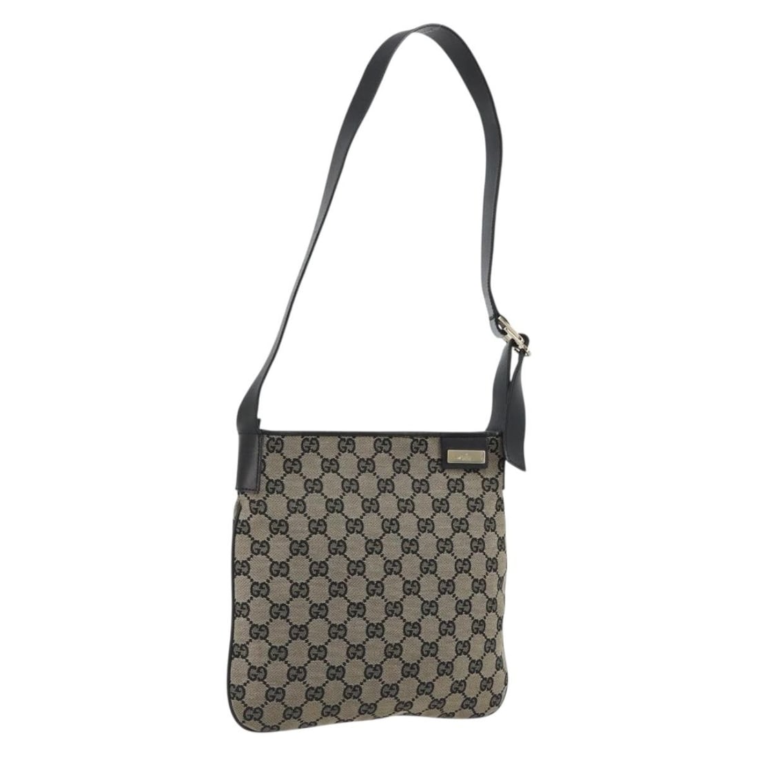 Gucci 019 0422 GG Canvas Shoulder Bag Navy Gold Italy: Gucci 019 0422 GG Canvas Shoulder Bag Navy Gold Italy A Gucci shoulder bag in navy and gold GG Canvas, made in Italy. The bag is presented in AB very good condition and shows signs of wear consistent 