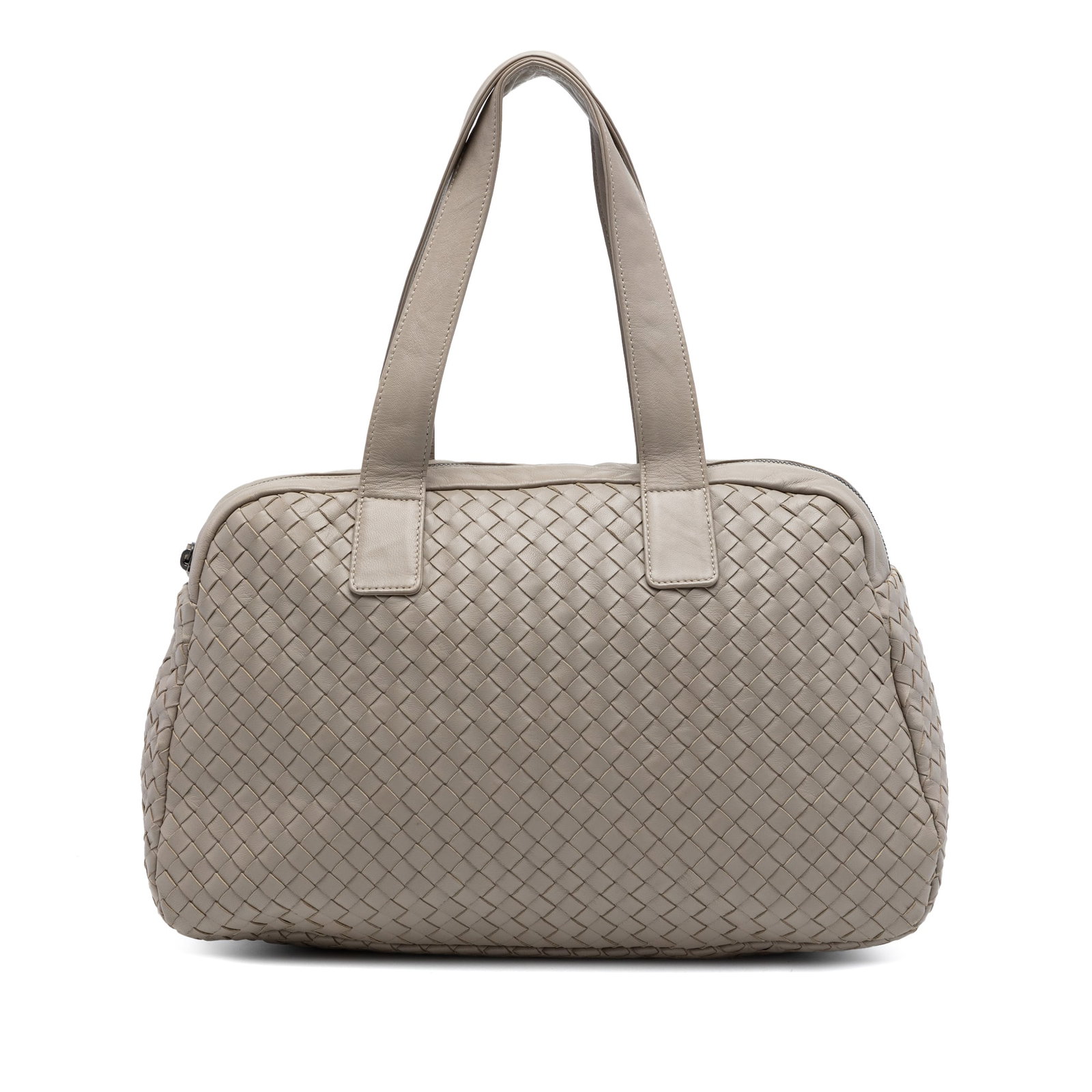 Bottega Veneta Intrecciato Brown Nappa Leather Zip Handbag (1 of 6)