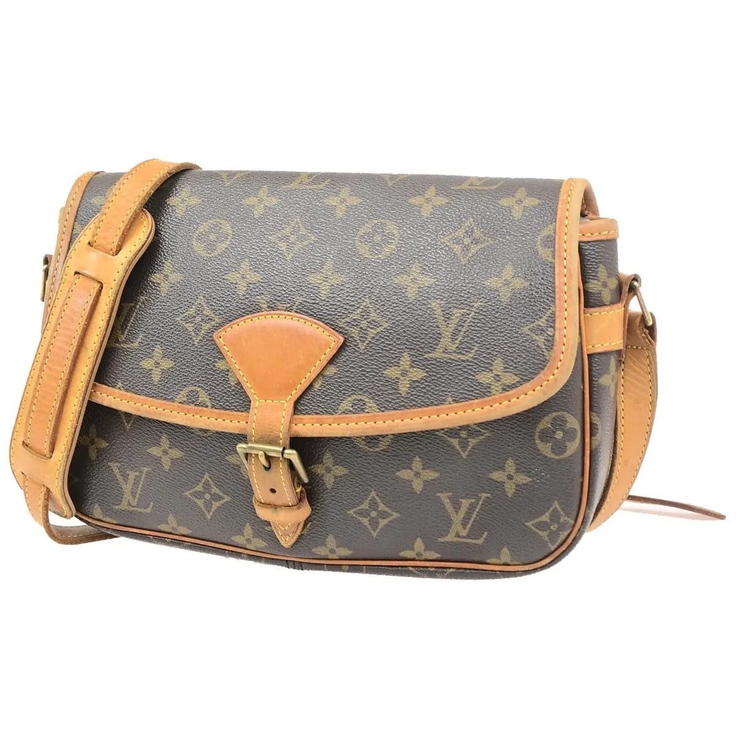 Louis Vuitton Sologne Brown Monogram Canvas Shoulder Bag: Louis Vuitton Sologne Brown Monogram Canvas Shoulder Bag Louis Vuitton Sologne Monogram Canvas handbag in brown canvas, designed for female use. It measures 26 cm x 17 cm x 8 cm and was made in France