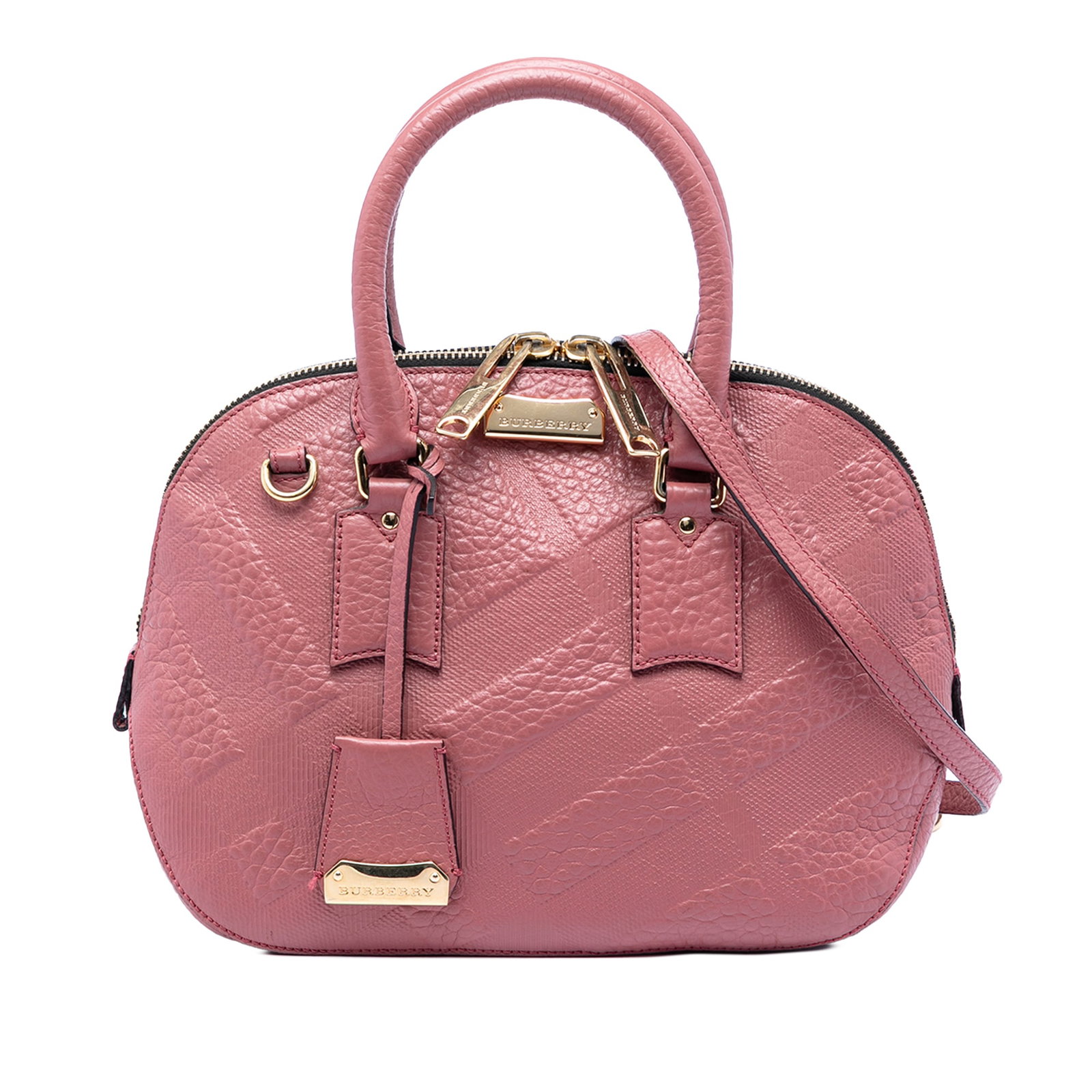 Burberry Orchard Pink Leather Bowling Bag (1 of 7)