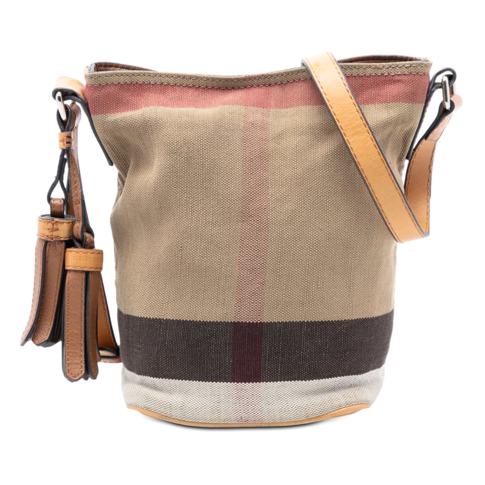 Burberry Mini Ashby Canvas Bucket Bag with Tassel Detail (1 of 8)