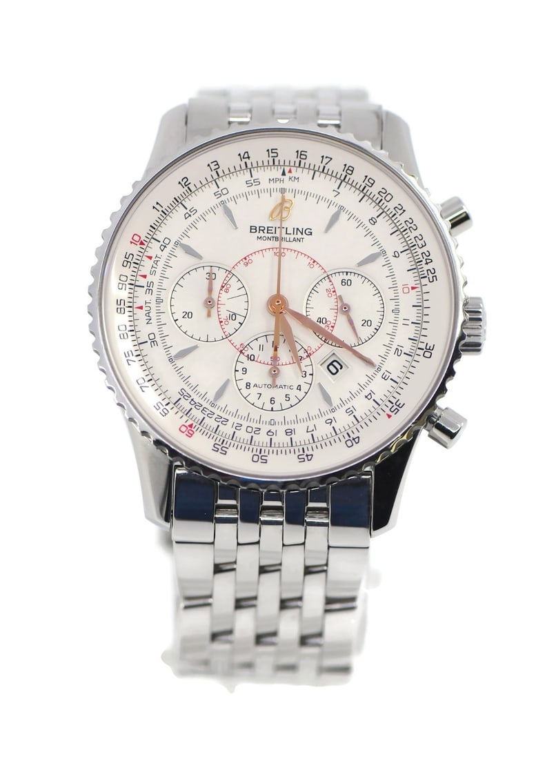 Breitling Navitimer Montbrilliant A41370 Stainless Steel Watch with Box: Breitling Navitimer Montbrilliant A41370 Stainless Steel Watch with Box Discover the elegance and precision of the Breitling Navitimer Montbrilliant Stainless Steel Watch, model A41370. This stunning 