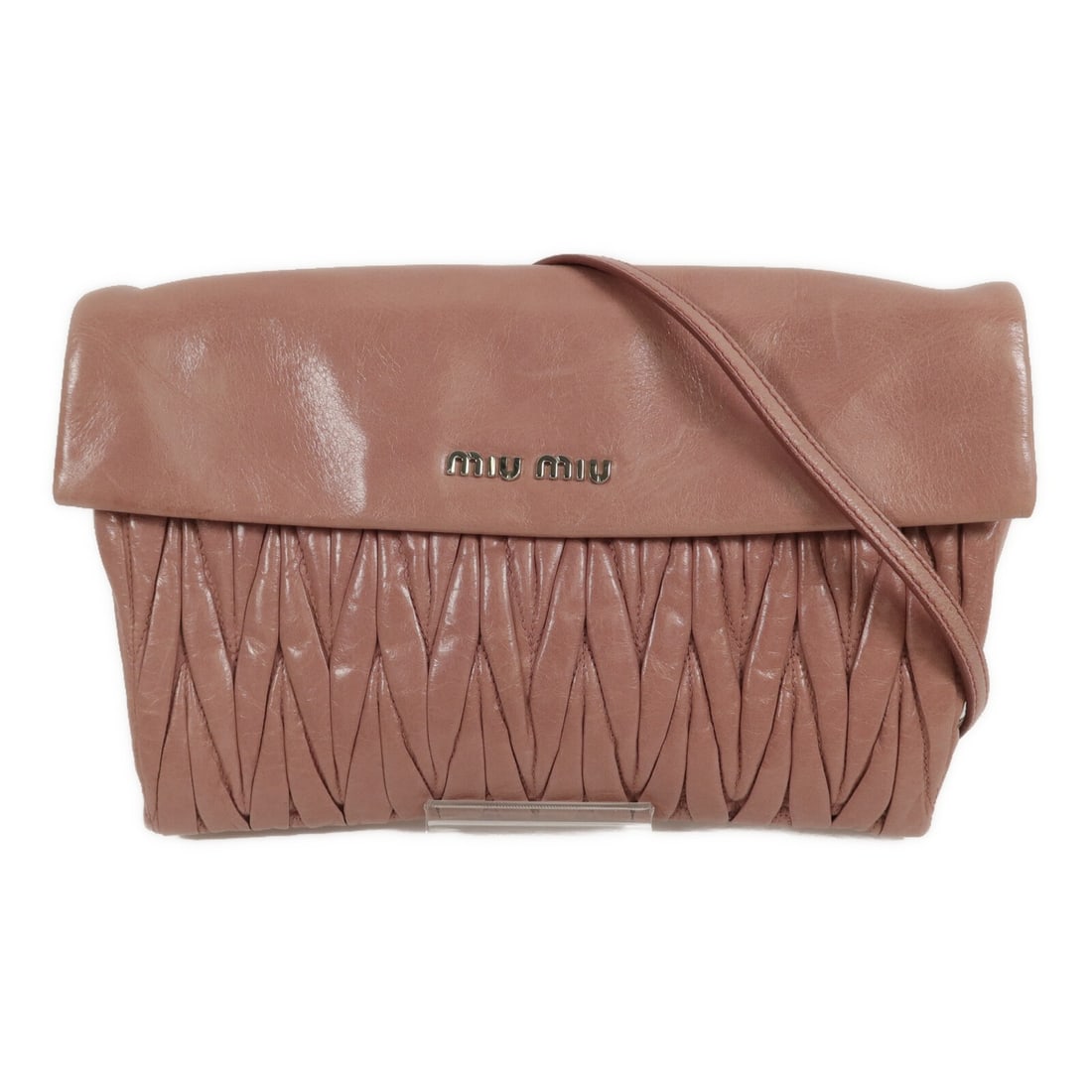 Miu Miu Pink Calfskin Shoulder Bag with SHW: Miu Miu Pink Calfskin Shoulder Bag with SHW Miu Miu shoulder bag in pink calfskin (cowhide) leather, designed for women and made in Italy. It features a magnetic pocket, one inside open pocket, one in