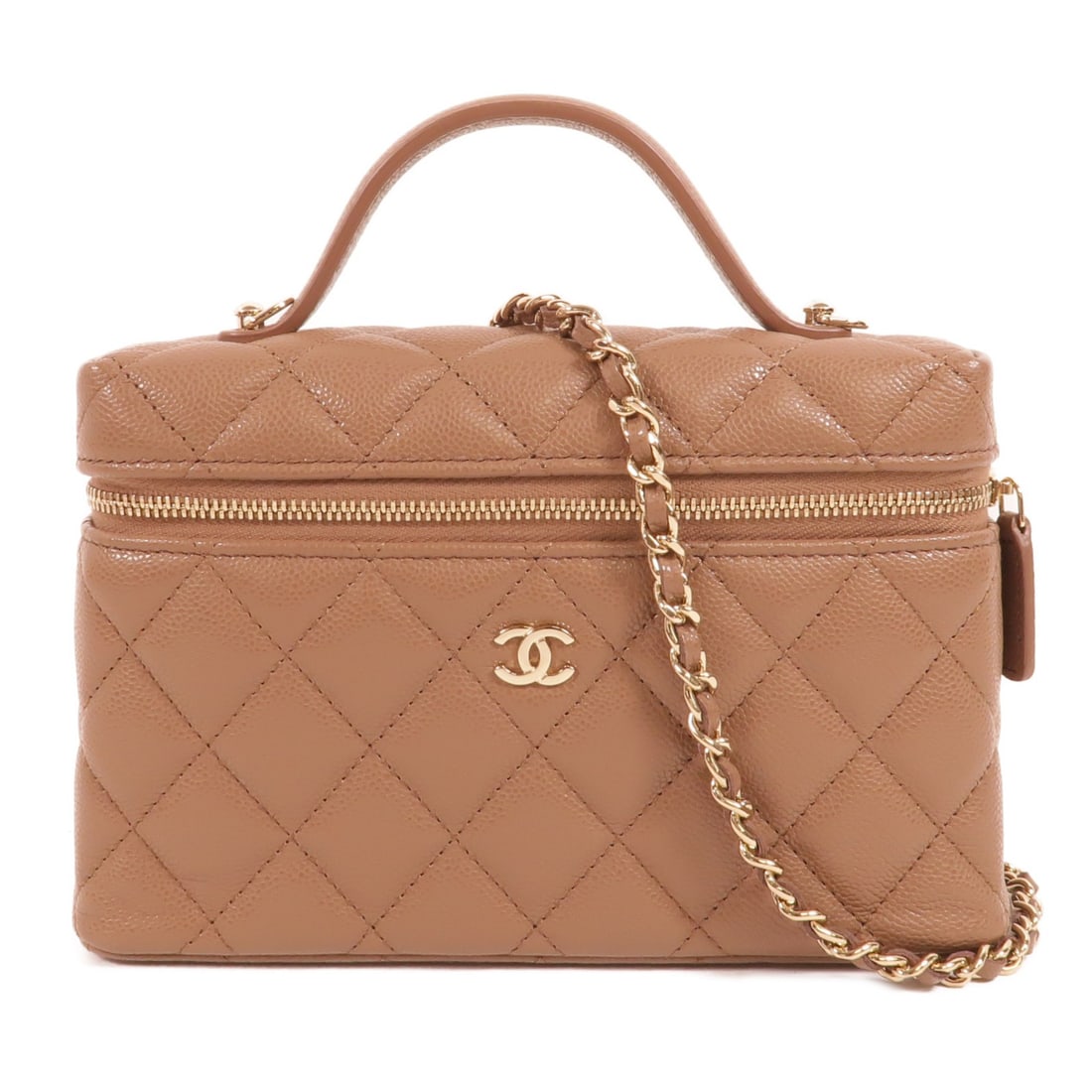 CHANEL AP4385 Vanity Case 2Way Shoulder Bag Brown Calfskin (1 of 14)