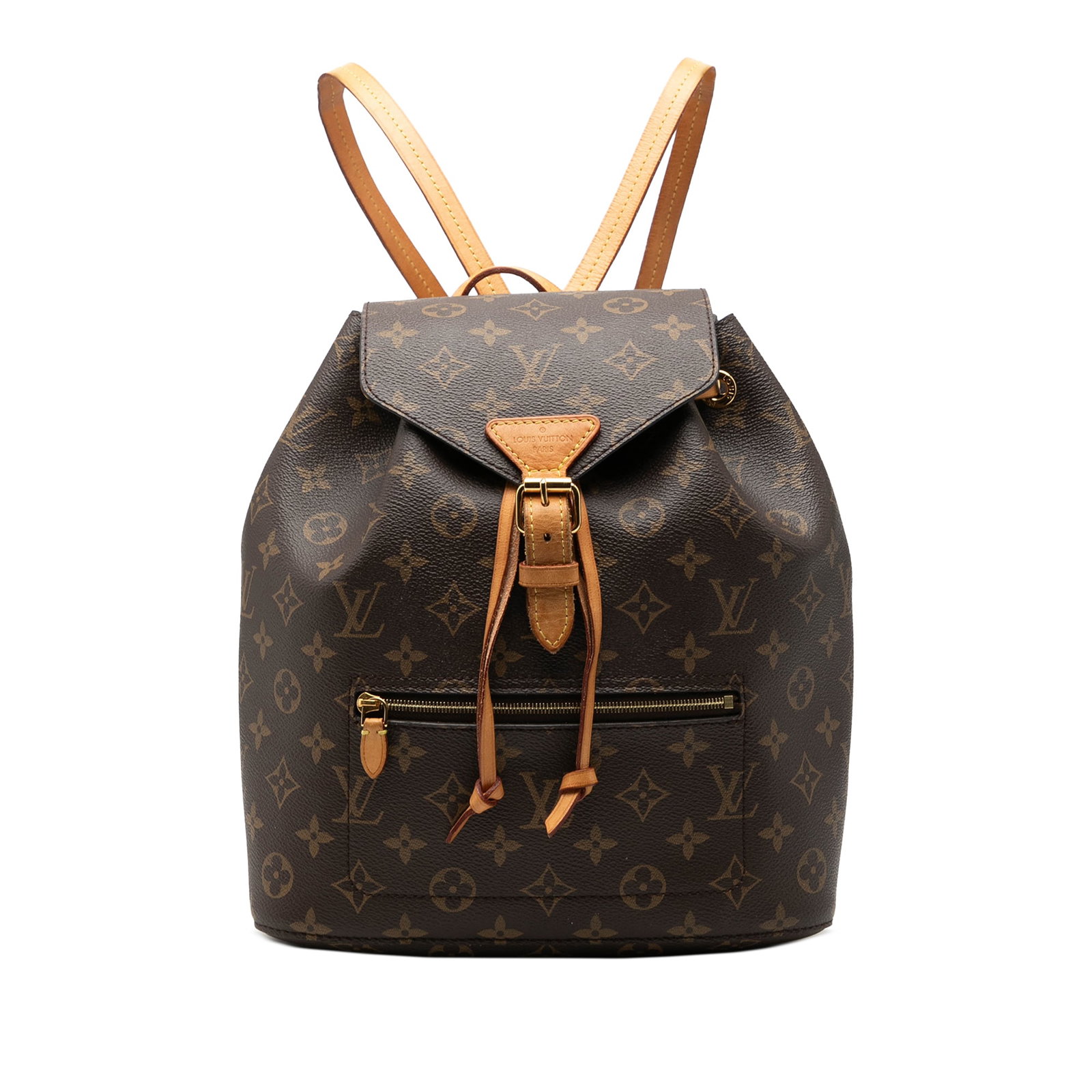 Louis Vuitton Montsouris Monogram Canvas Backpack: Louis Vuitton Montsouris Monogram Canvas Backpack This Louis Vuitton Monogram Montsouris backpack features the iconic monogram canvas body with vachetta leather trim. It is designed with a flat vachet