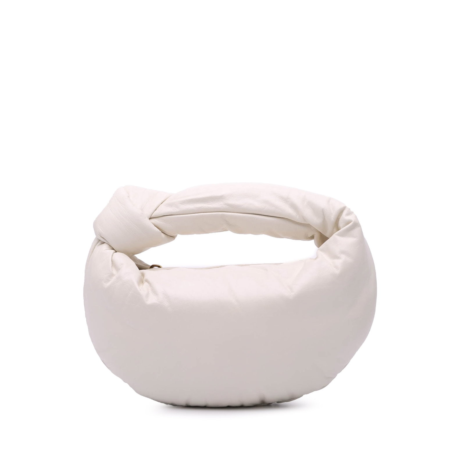 Bottega Veneta Mini Nappa Puffy Jodie White Leather Bag: Bottega Veneta Mini Nappa Puffy Jodie White Leather Bag Introducing the Bottega Veneta Mini Nappa Puffy Jodie, a stylish bag crafted from luxurious nappa leather. This chic accessory features a leathe