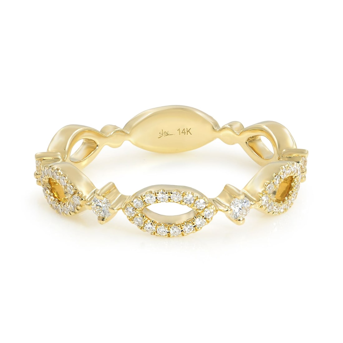 Rachel Koen 14K Yellow Gold Diamond Ring 0.22ct Size 7 Stackable: Rachel Koen 14K Yellow Gold Diamond Ring 0.22ct Size 7 Stackable This stunning Rachel Koen ladies' ring is crafted from 14K yellow gold and features a dazzling array of diamonds totaling 0.22 carats. 