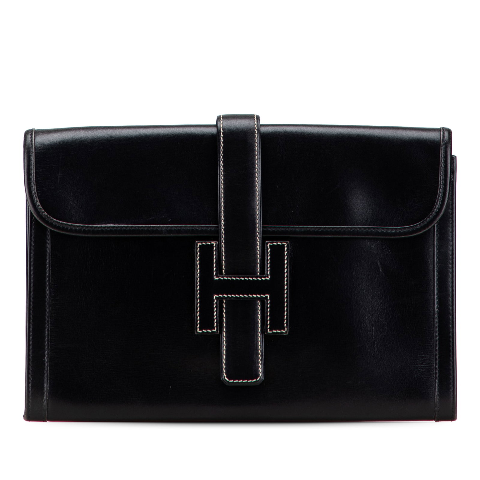 Hermes Box Calf Jige 29 Black Leather Handbag: Hermes Box Calf Jige 29 Black Leather Handbag Introducing the Hermes Box Calf Jige 29, an elegant accessory crafted from premium box calf leather. This sophisticated bag features a sleek front flap wi