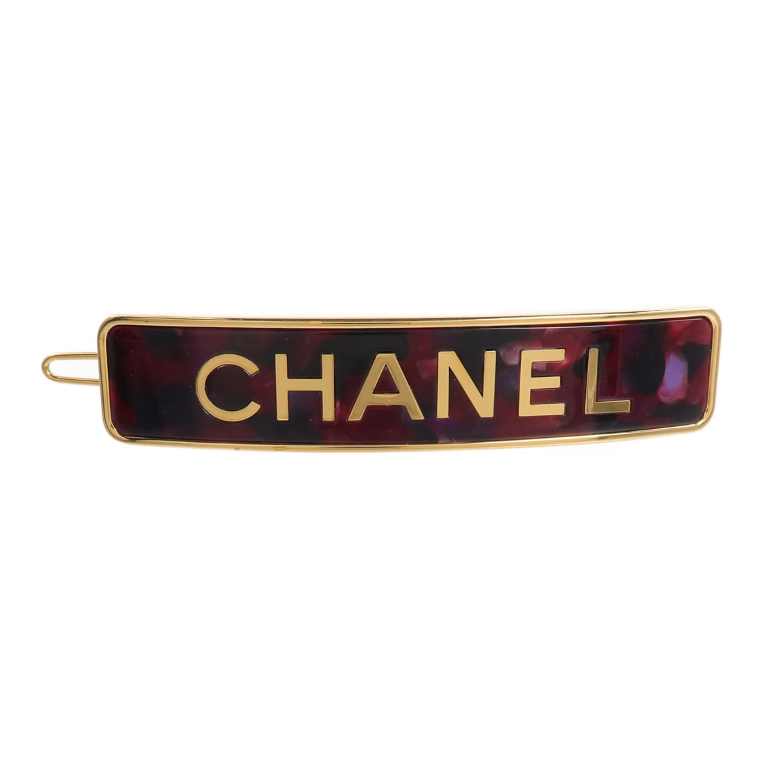 CHANEL Valletta CC Hair Clip Red Enamel Metal: CHANEL Valletta CC Hair Clip Red Enamel Metal CHANEL CC hair clip in a Valletta style, made with enamel and metal in red and gold tones. It is designed for women and measures 7.5 cm x 1.5 cm. The item