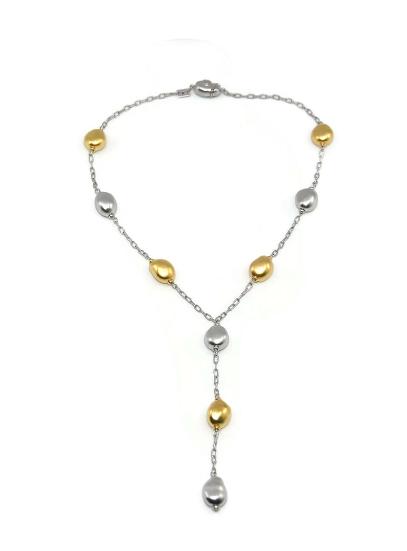 Roberto Coin Multi-Tone 18K Gold Chain Necklace 18 Inches Authentic: Roberto Coin Multi-Tone 18K Gold Chain Necklace 18 Inches Authentic Elevate your jewelry collection with this stunning Roberto Coin 18K Gold Necklace. Crafted from multi-tone gold, this elegant chain-