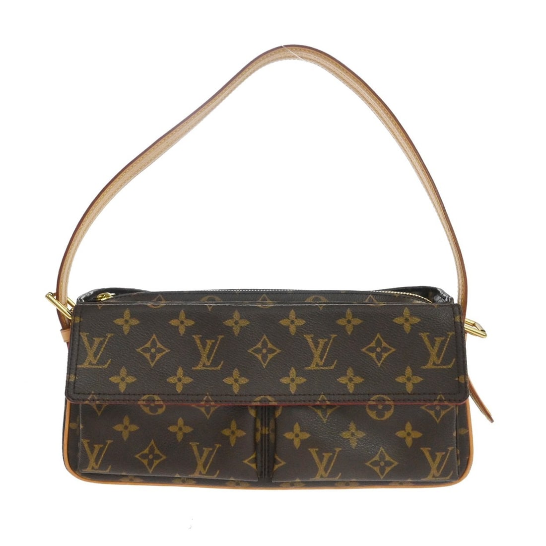 Louis Vuitton Viva Cite MM Monogram Canvas Shoulder Handbag M51164: Louis Vuitton Viva Cite MM Monogram Canvas Shoulder Handbag M51164 Vintage Louis Vuitton Viva Cite MM handbag in Monogram canvas with leather trim and an Alcantara lining. This medium shoulder bag fea