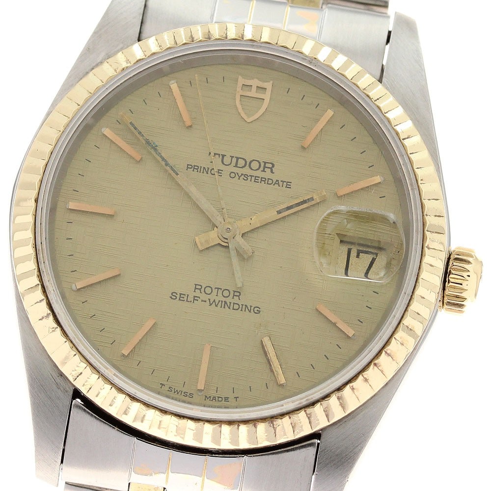 TUDOR Prince Oysterdate 74033 Mens Wristwatch with YG Bezel: TUDOR Prince Oysterdate 74033 Mens Wristwatch with YG Bezel TUDOR Prince Oysterdate men's wristwatch, reference 74033, with a yellow gold bezel and automatic movement. This pre-owned Swiss-made watch 
