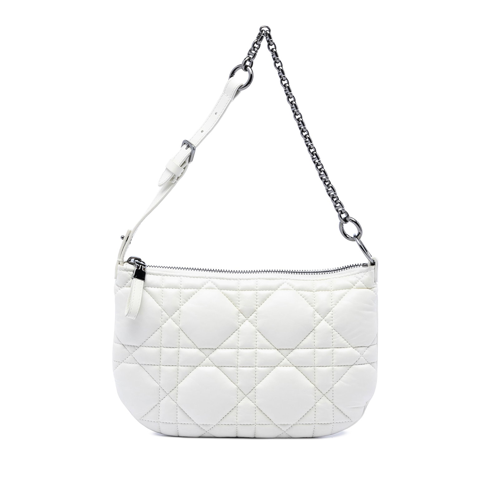 Dior Caro Tulip Mini Shoulder Bag in White Calfskin (1 of 5)