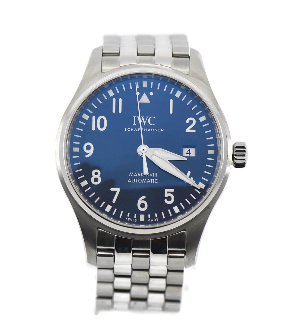 IWC IW327016 Pilot Mark XVIII Automatic Mens Wristwatch Blue Dial (1 of 5)
