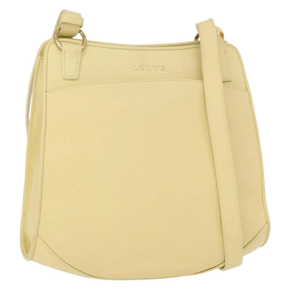 Loewe Vintage Yellow Leather Shoulder Bag 27cm x 23cm x 6cm: Loewe Vintage Yellow Leather Shoulder Bag 27cm x 23cm x 6cm Vintage Loewe leather bag in yellow, designed for women. Made in Spain, it measures 27 cm x 23 cm x 6 cm. The bag is in good condition with 