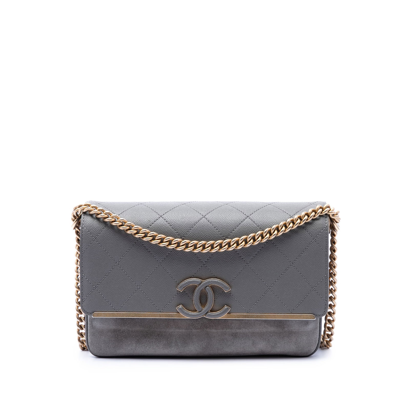 Chanel Lady Coco Small Flap Bag Gray Caviar Suede (1 of 7)