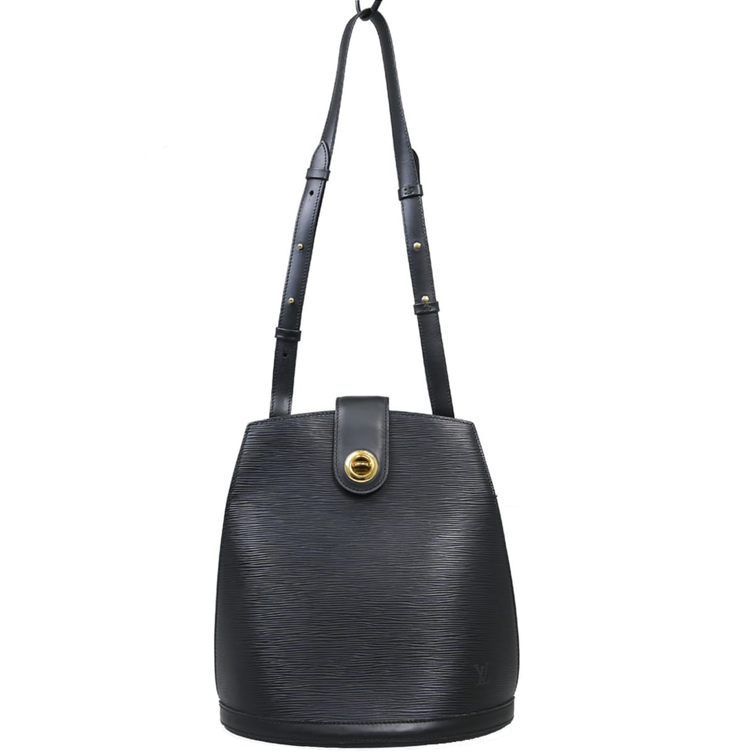 Louis Vuitton Cluny Black Epi Leather Shoulder Bag M52252: Louis Vuitton Cluny Black Epi Leather Shoulder Bag M52252 Vintage Louis Vuitton Cluny shoulder bag in black Epi leather with an adjustable shoulder strap, lock closure, Alcantara lining, and one inter