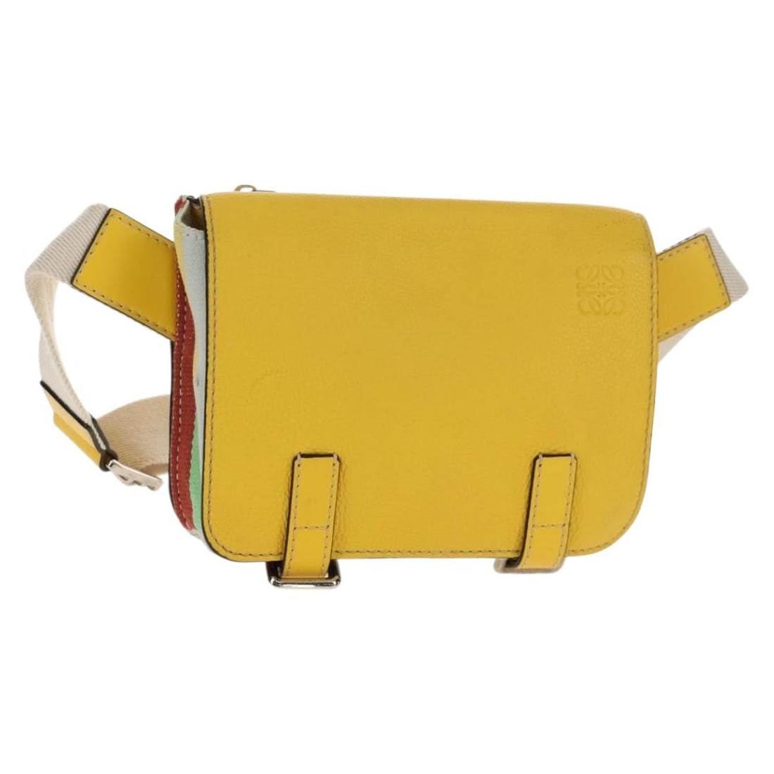 LOEWE Leather Belt Bag Yellow Silver with Dust Bag (1 of 18)