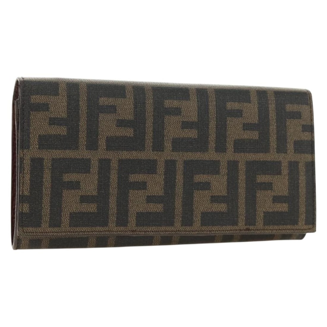 FENDI Zucca Canvas Womens Long Wallet Black Brown Italy: FENDI Zucca Canvas Womens Long Wallet Black Brown Italy Fendi long wallet in Zucca canvas with a black and brown colorway. Made in Italy, this women's wallet measures approximately 7.3 x 3.7 x 0.6 inc
