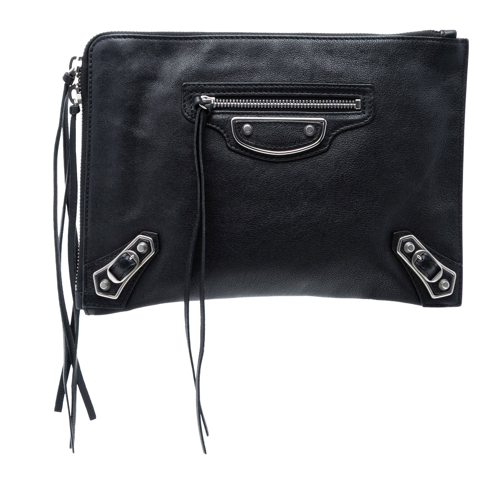 Balenciaga Motocross Metallic Edge Goatskin Zip Clutch (1 of 7)