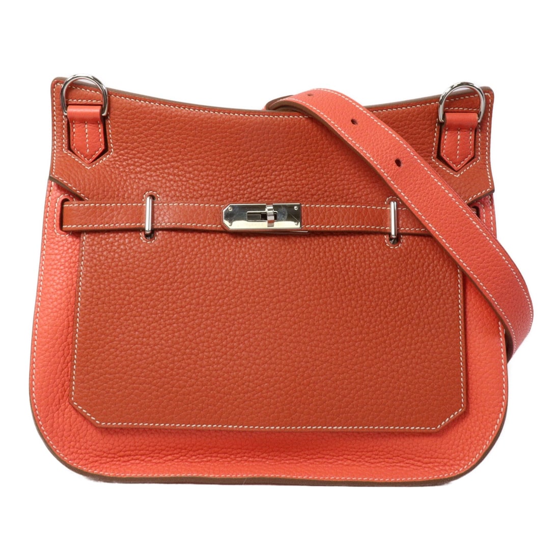 Hermes Jypsiere 28 Clemence Leather Shoulder Bag PHW Sanguine Rose Jaipur: Hermes Jypsiere 28 Clemence Leather Shoulder Bag PHW Sanguine Rose Jaipur Hermes Jypsiere 28 shoulder bag in Taurillon Clemence and calfskin leather, presented in Sanguine and Rose Jaipur with PHW har