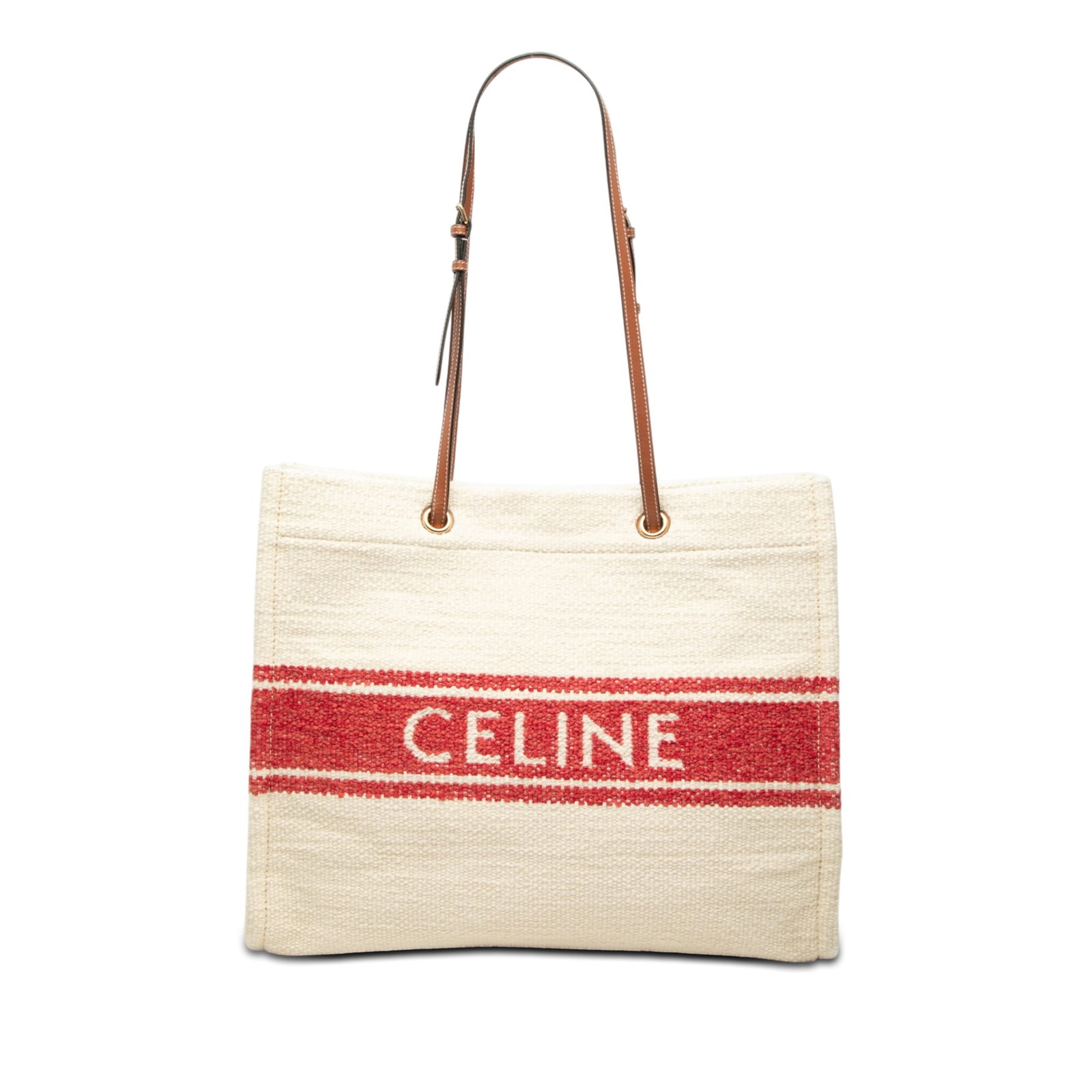 Celine Plein Soleil Square Cabas Canvas Tote Bag: Celine Plein Soleil Square Cabas Canvas Tote Bag Celine Plein Soleil Square Cabas tote in beige canvas with flat leather handles, an open top, and interior zip and slip pockets. Made in Italy. Conditi