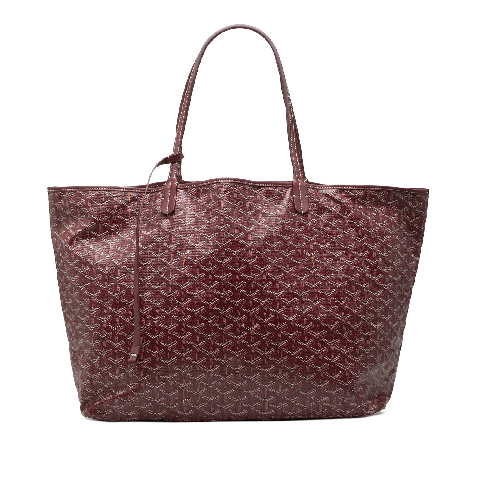 Goyard Saint Louis GM Goyardine Tote Bag Red With Pouch: Goyard Saint Louis GM Goyardine Tote Bag Red With Pouch The Goyardine Saint Louis GM is a large tote-style bag made with a coated canvas body, leather trim, and flat leather straps. It has an open top