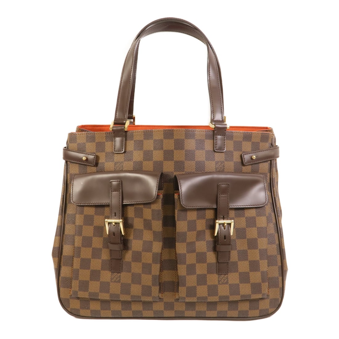 Louis Vuitton Uzes M51128 Damier Brown Tote Bag: Louis Vuitton Uzes M51128 Damier Brown Tote Bag A Louis Vuitton Uzes tote bag handbag in brown Damier x PVC coated canvas. It features gold-tone hardware, a regular size profile, and a unisex design. 