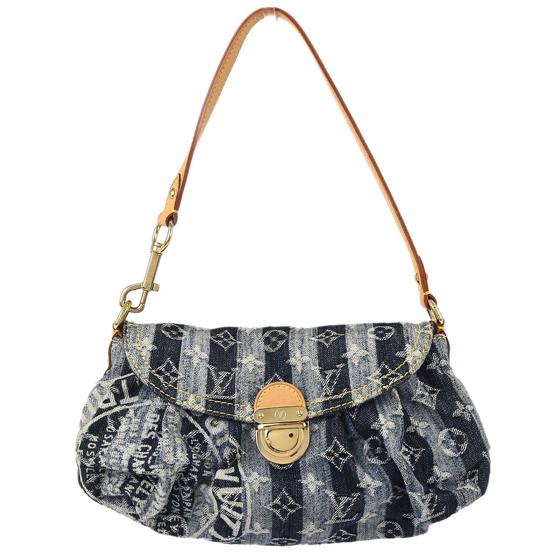 Louis Vuitton Mini Pleaty Blue Monogram Denim Top Handle Bag M95333 (1 of 15)