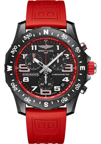 Breitling Endurance Pro Mens Watch Ref. X82310D91B1S1 Black Dial Rubber Strap: Breitling Endurance Pro Mens Watch Ref. X82310D91B1S1 Black Dial Rubber Strap Breitling Endurance Pro wristwatch featuring a black dial, rotating bezel, and rubber strap. Includes card dated 2026. Spe