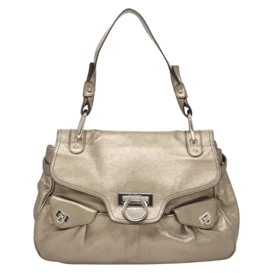Leather Sofia Satchel by Salvatore Ferragamo Gold (1 of 18)