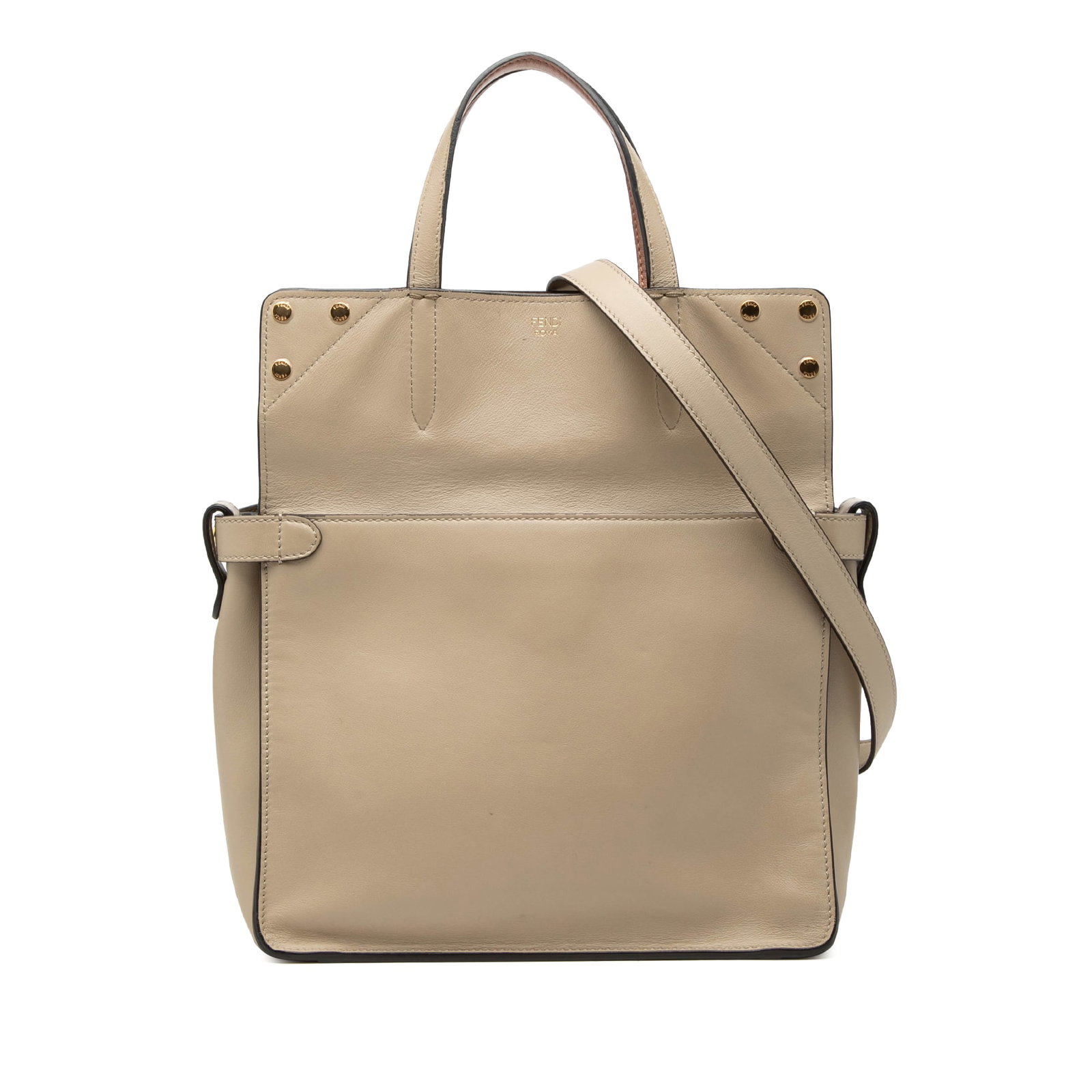 Fendi Vitello Grace Suede Beige Satchel (1 of 7)