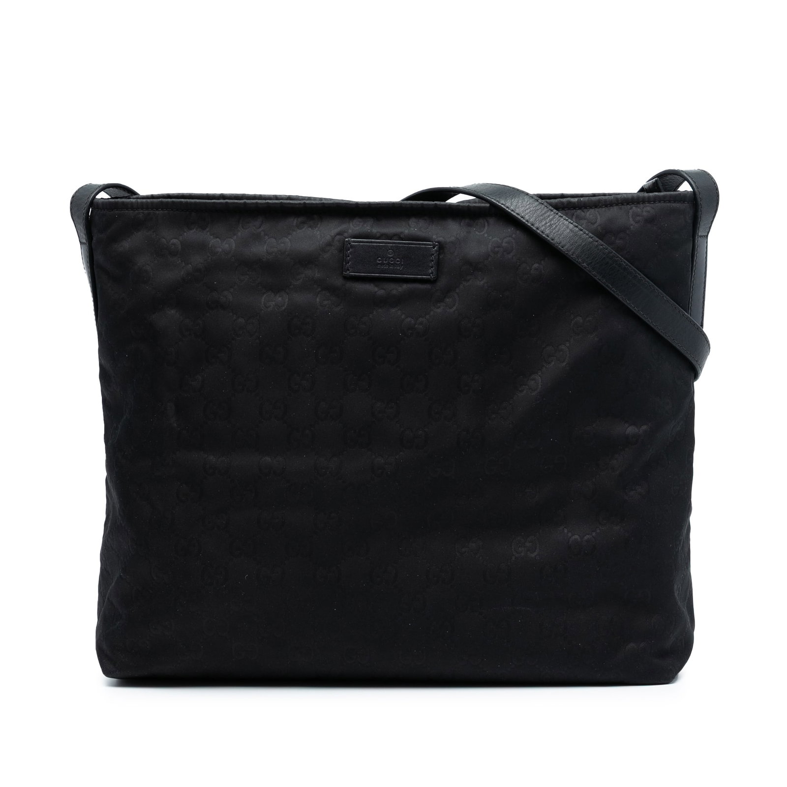 Black GG Nylon Crossbody Bag with Leather Strap by Gucci (1 of 7)