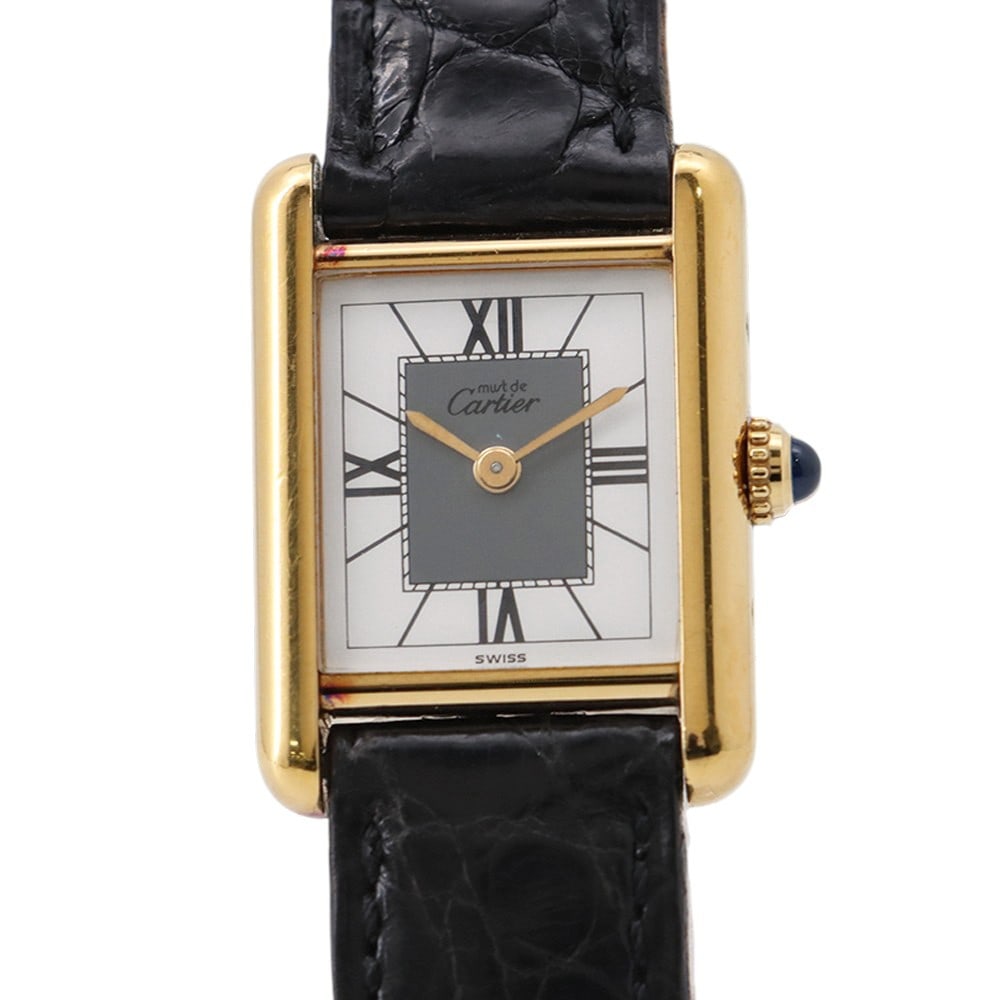 Cartier W1004054 Must Tank SM Vermeil Ladies Quartz Watch (1 of 13)